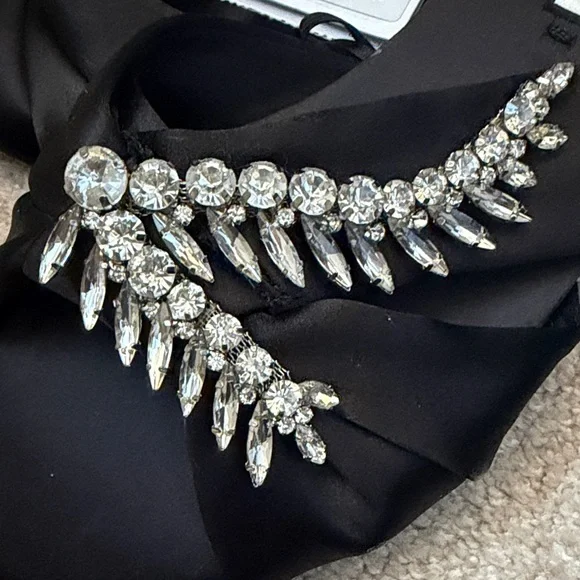 Zara Black Crystal Embellished Sandals - Picture 2 of 6